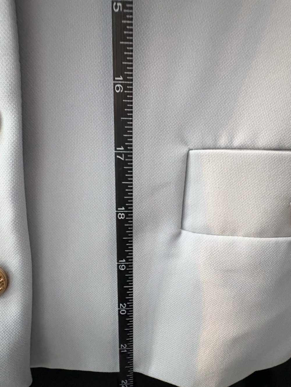 ESQUALO Pale Blue Cropped Blazer with Gold Buttons - Picture 8 of 13